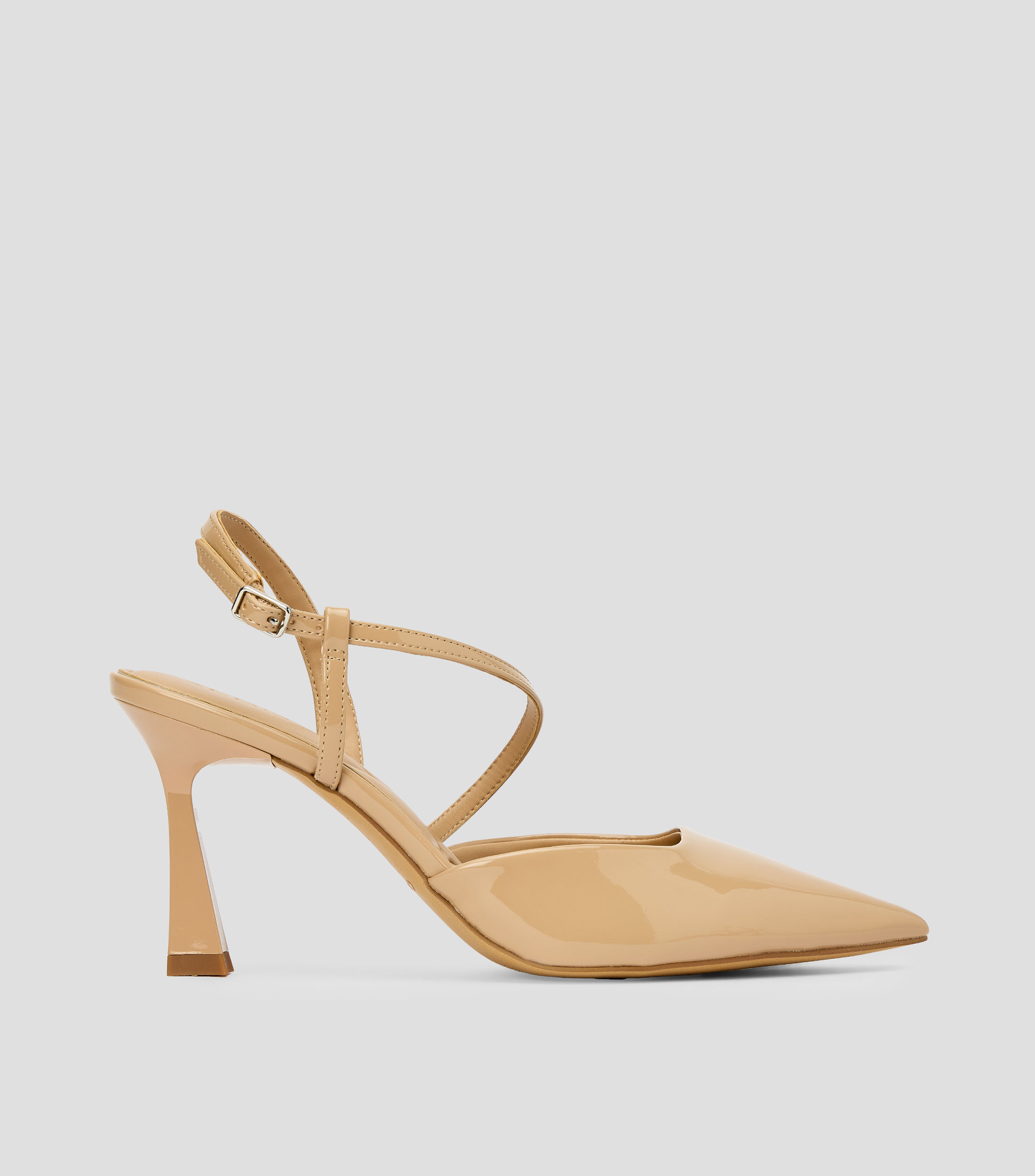 Zapatillas tiras tacón delgado lisas Mujer
